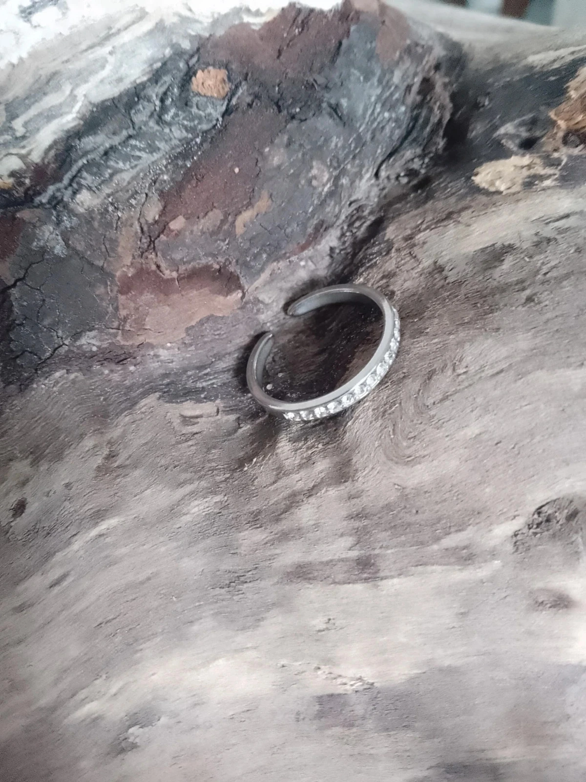 Zilveren nagelring van roestvrij staal met zirkonia – photo 3